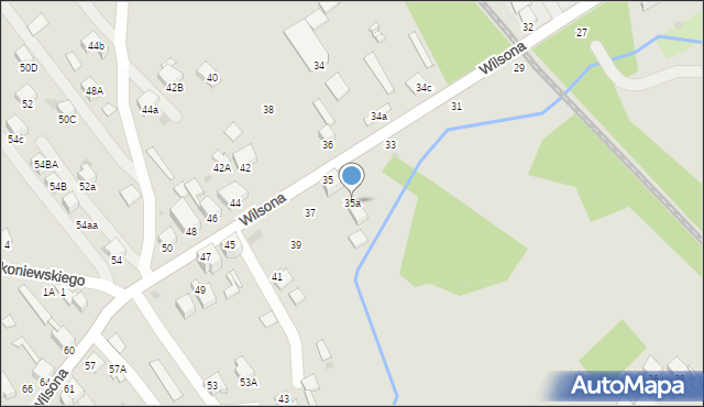 Knurów, Wilsona Thomasa Woodrowa, 35a, mapa Knurów