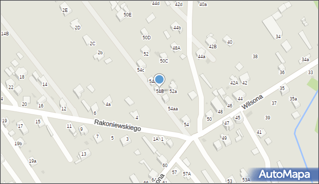 Knurów, Wilsona Thomasa Woodrowa, 54B, mapa Knurów