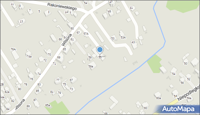 Knurów, Wilsona Thomasa Woodrowa, 55, mapa Knurów