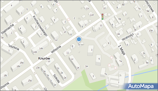 Knurów, Wilsona Thomasa Woodrowa, 7, mapa Knurów
