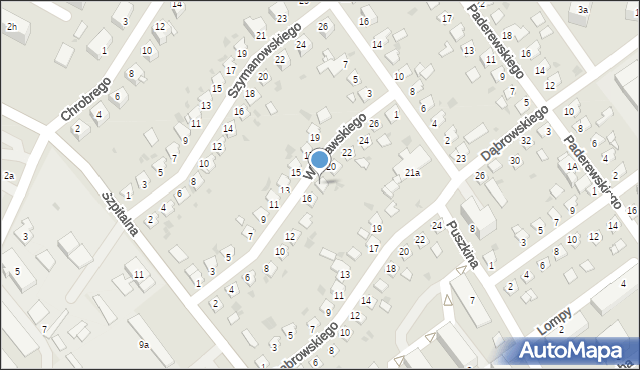 Knurów, Wieniawskiego Henryka, 18, mapa Knurów