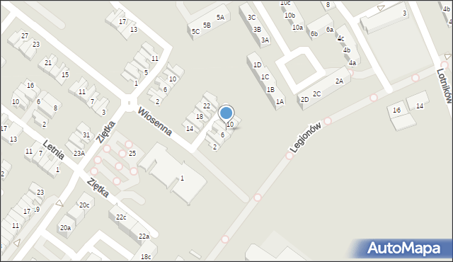 Knurów, Wiosenna, 8, mapa Knurów