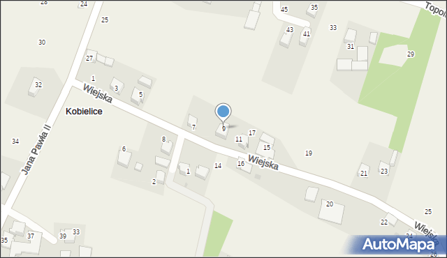 Kobielice, Wiejska, 9, mapa Kobielice