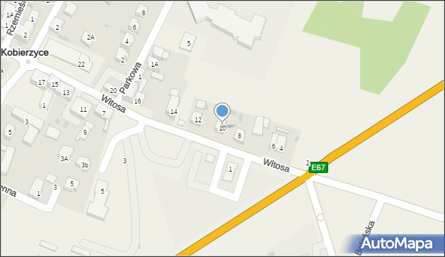 Kobierzyce, Witosa Wincentego, 10, mapa Kobierzyce