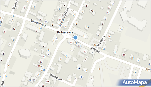 Kobierzyce, Witosa Wincentego, 15, mapa Kobierzyce