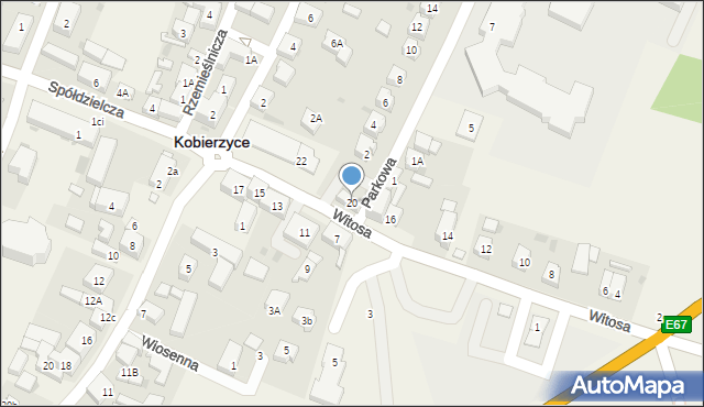 Kobierzyce, Witosa Wincentego, 20, mapa Kobierzyce