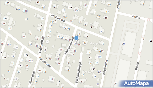 Kobyłka, Wieniawskiego Henryka, 16, mapa Kobyłka