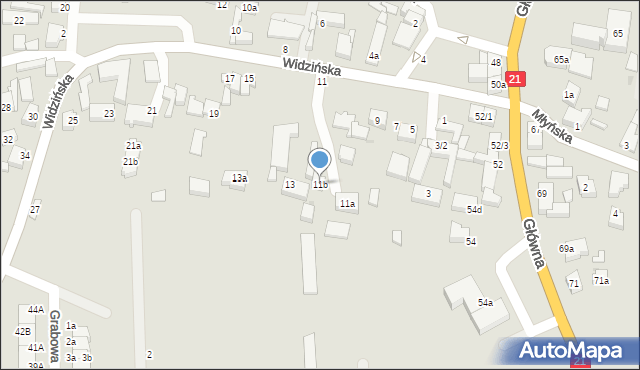 Kobylnica, Widzińska, 11b, mapa Kobylnica