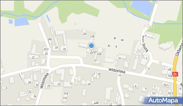 Kobylnica, Widzińska, 12, mapa Kobylnica