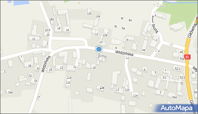 Kobylnica, Widzińska, 17, mapa Kobylnica