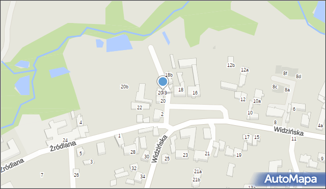 Kobylnica, Widzińska, 20a, mapa Kobylnica