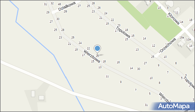 Kobylniki, Wierzbowa, 20, mapa Kobylniki