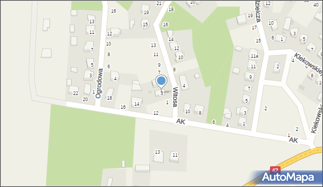 Kodrąb, Witosa Wincentego, 3, mapa Kodrąb