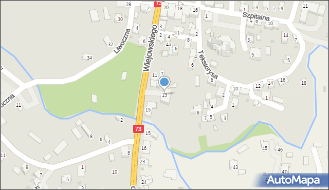 Kołaczyce, Wiejowskiego, burm., 13, mapa Kołaczyce