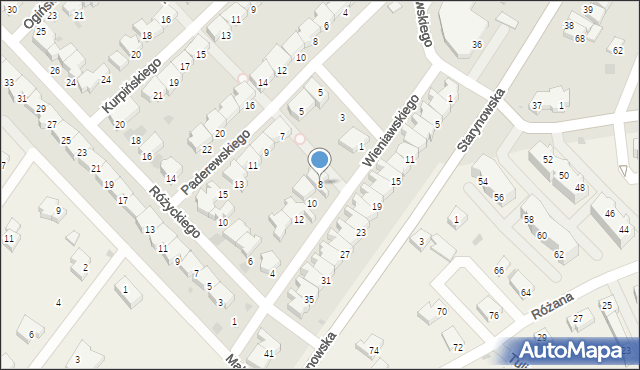 Kołobrzeg, Wieniawskiego Henryka, 8, mapa Kołobrzegu