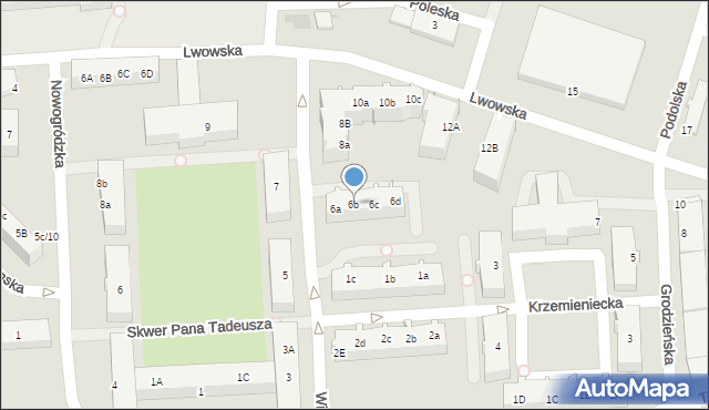 Kołobrzeg, Wileńska, 6b, mapa Kołobrzegu