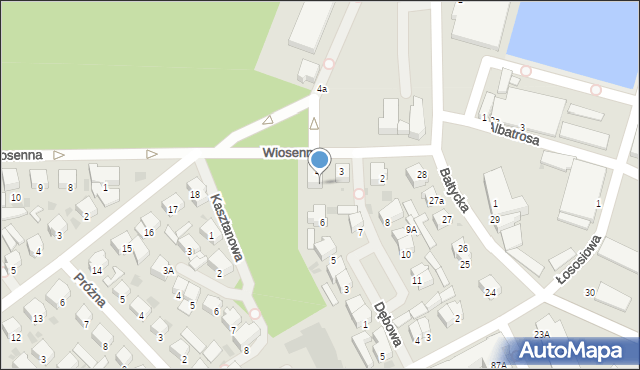 Kołobrzeg, Wiosenna, 6, mapa Kołobrzegu
