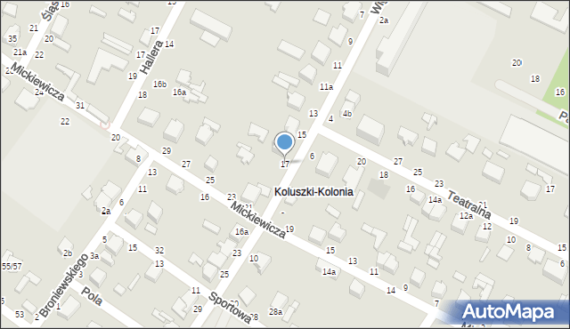 Koluszki, Wigury Stanisława, inż. pil., 17, mapa Koluszki