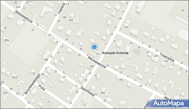 Koluszki, Wigury Stanisława, inż. pil., 19, mapa Koluszki