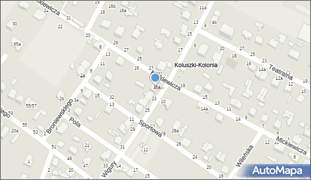 Koluszki, Wigury Stanisława, inż. pil., 21, mapa Koluszki
