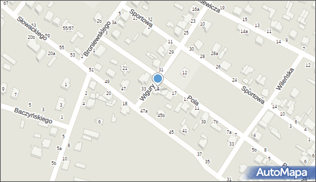 Koluszki, Wigury Stanisława, inż. pil., 35, mapa Koluszki