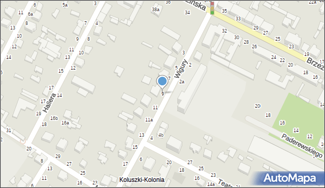 Koluszki, Wigury Stanisława, inż. pil., 9, mapa Koluszki