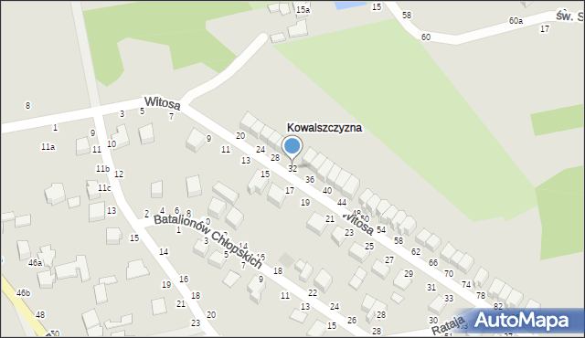 Koluszki, Witosa Wincentego, 32, mapa Koluszki
