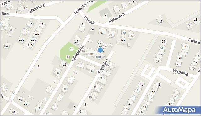 Komorniki, Wiosenna, 18E, mapa Komorniki