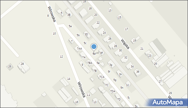 Komorniki, Wirowska, 5d, mapa Komorniki