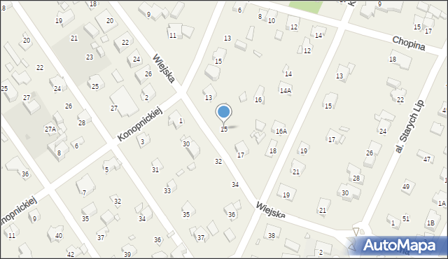 Komorów, Wiejska, 15, mapa Komorów