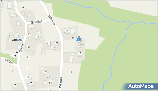 Konary, Willowa, 14, mapa Konary