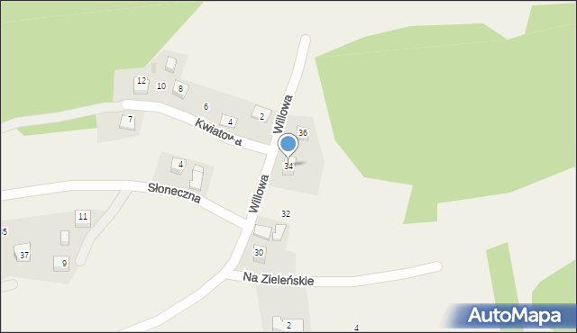 Konary, Willowa, 34, mapa Konary