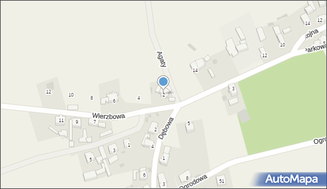 Konary, Wierzbowa, 2, mapa Konary