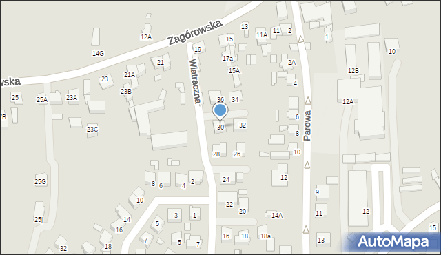 Konin, Wiatraczna, 30, mapa Konina