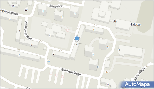 Konin, Wieniawskiego Henryka, 4, mapa Konina