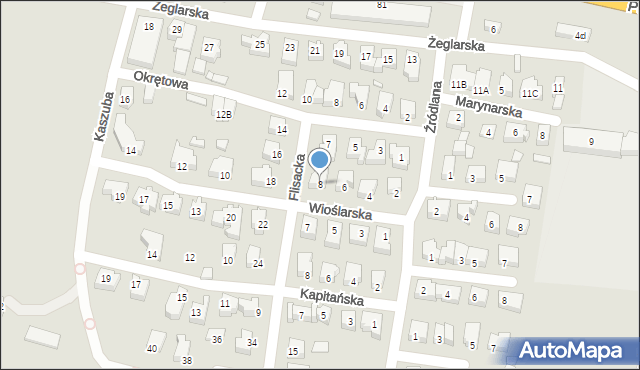 Konin, Wioślarska, 8, mapa Konina
