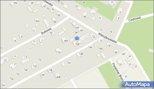 Konstancin-Jeziorna, Wierzbnowska, 72a, mapa Konstancin-Jeziorna