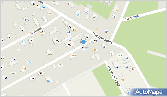 Konstancin-Jeziorna, Wierzbnowska, 74a, mapa Konstancin-Jeziorna