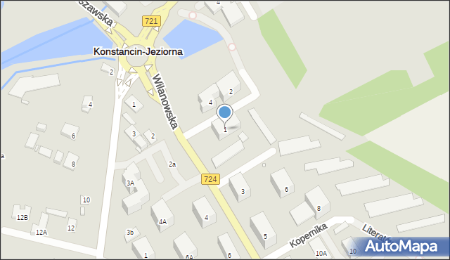 Konstancin-Jeziorna, Wilanowska, 1, mapa Konstancin-Jeziorna