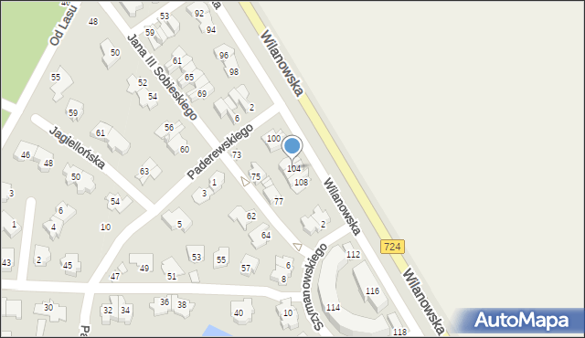 Konstancin-Jeziorna, Wilanowska, 104, mapa Konstancin-Jeziorna