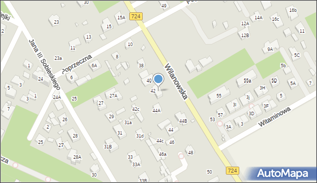 Konstancin-Jeziorna, Wilanowska, 42B, mapa Konstancin-Jeziorna