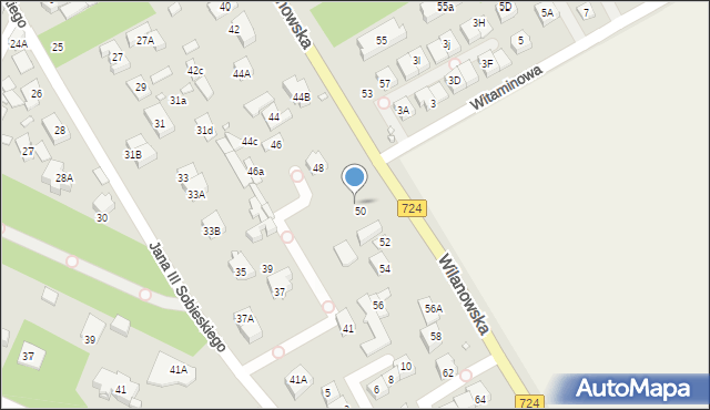 Konstancin-Jeziorna, Wilanowska, 50a, mapa Konstancin-Jeziorna