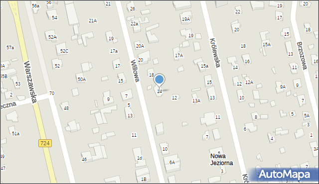 Konstancin-Jeziorna, Willowa, 14, mapa Konstancin-Jeziorna