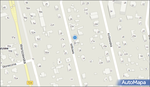 Konstancin-Jeziorna, Willowa, 20, mapa Konstancin-Jeziorna