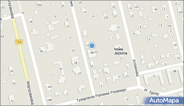 Konstancin-Jeziorna, Willowa, 6A, mapa Konstancin-Jeziorna