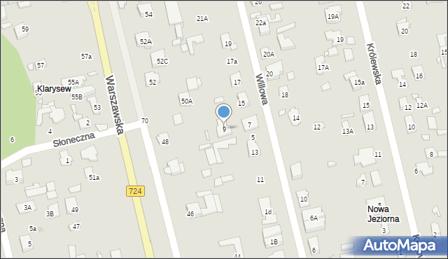 Konstancin-Jeziorna, Willowa, 9, mapa Konstancin-Jeziorna