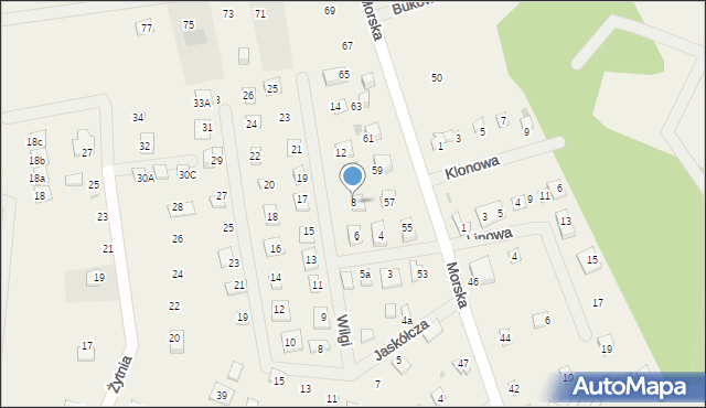 Kopalino, Wilgi, 8, mapa Kopalino