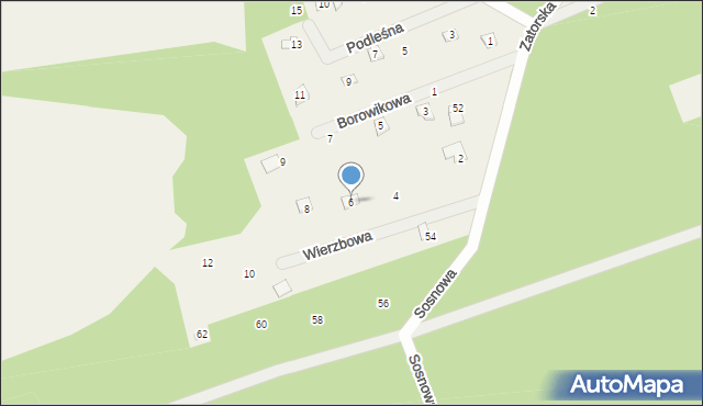 Kopaniec, Wierzbowa, 6, mapa Kopaniec