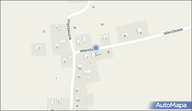 Korczyna, Wierzbowa, 2A, mapa Korczyna