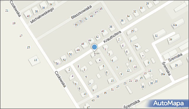 Kórnik, Wieruszowskiego Michała, 2, mapa Kórnik